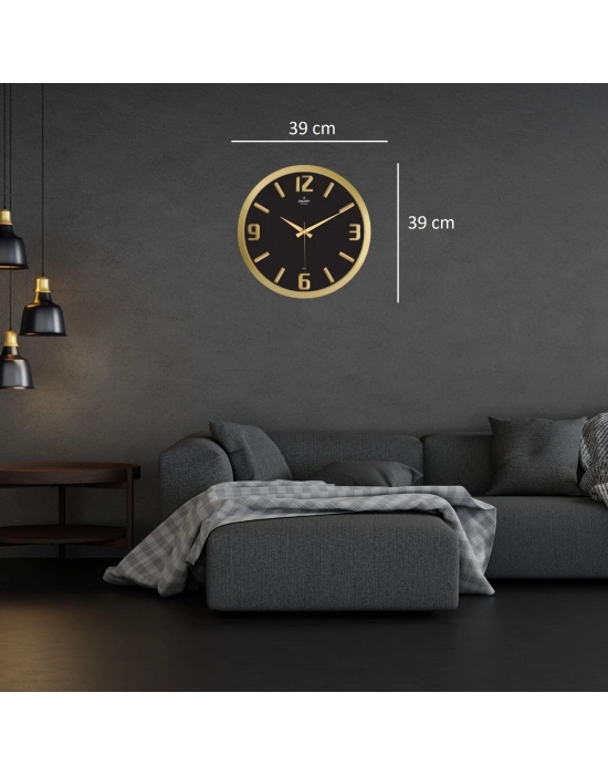 Gold 39 Cm Kabartma Rakamlı Duvar Saati