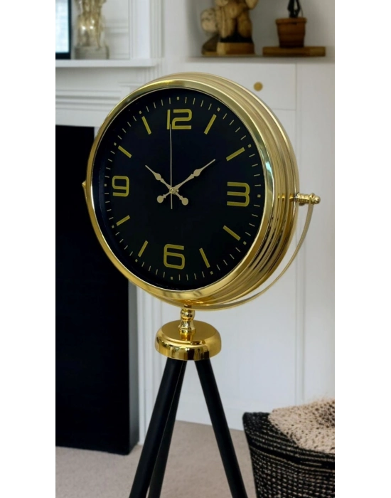 ® Gold Dekoratif Tasarım Tripod Ayaklı Saat