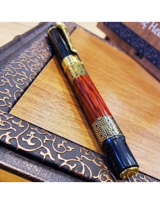 Gold Desenli Metal Roller Kalem