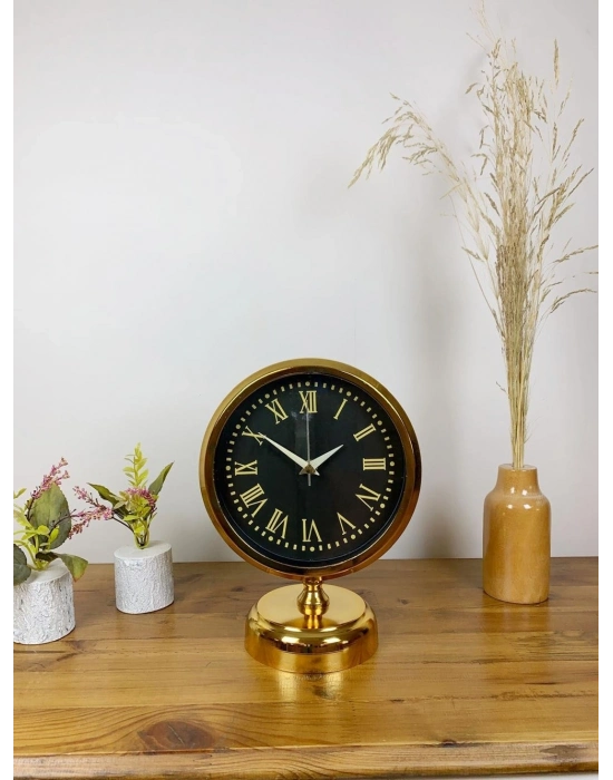 ® Gold Metal Sade Masa Saati 25×20 cm