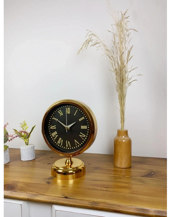 ® Gold Metal Sade Masa Saati 25×20 cm