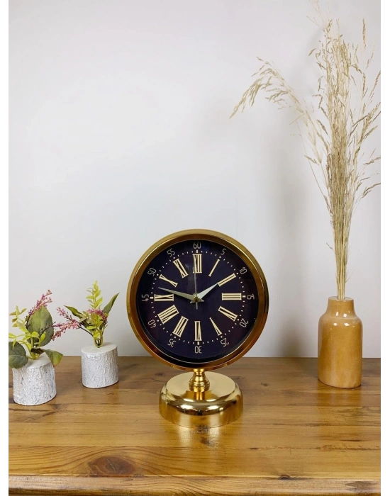 ® Gold Metal Zarif Masa Saati 25×20 cm