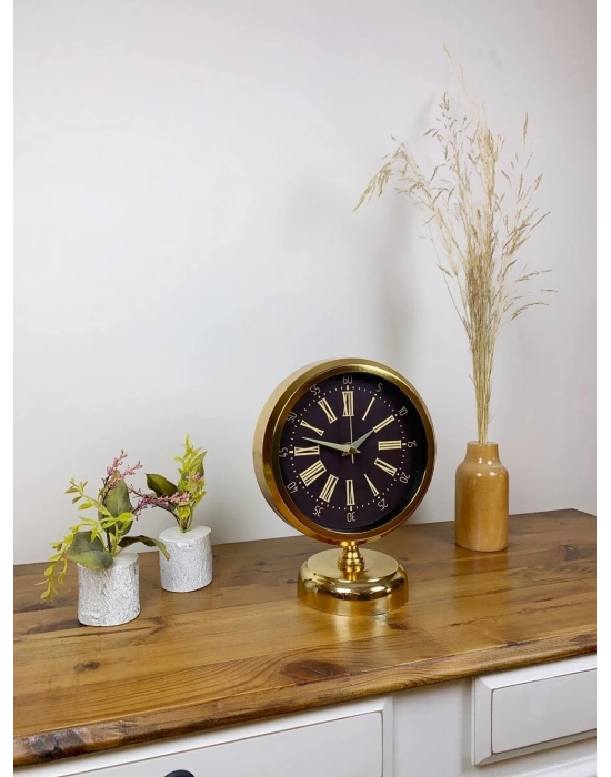 ® Gold Metal Zarif Masa Saati 25×20 cm