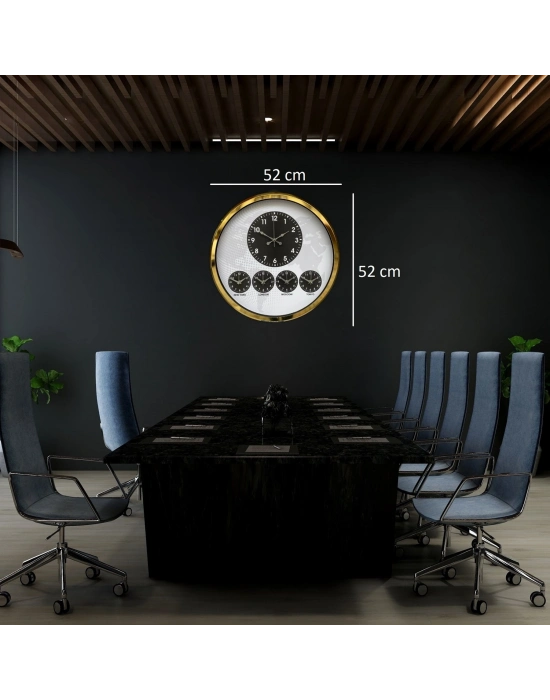 ® Gold Modern 52 Cm Dünya Saati
