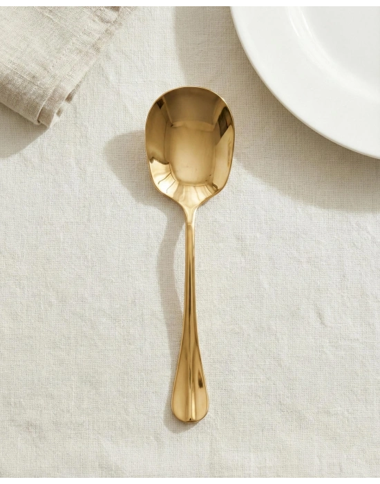 Gold Orta Boy Paslanmaz Çelik Servis Kaşığı & Profesyonel Sunum Gereci 21 cm