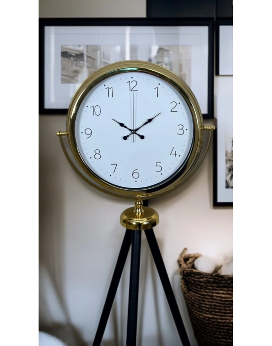 ® Gold Premium Dekoratif Tripod Ayaklı Saat