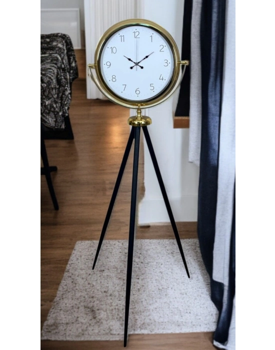 ® Gold Premium Dekoratif Tripod Ayaklı Saat