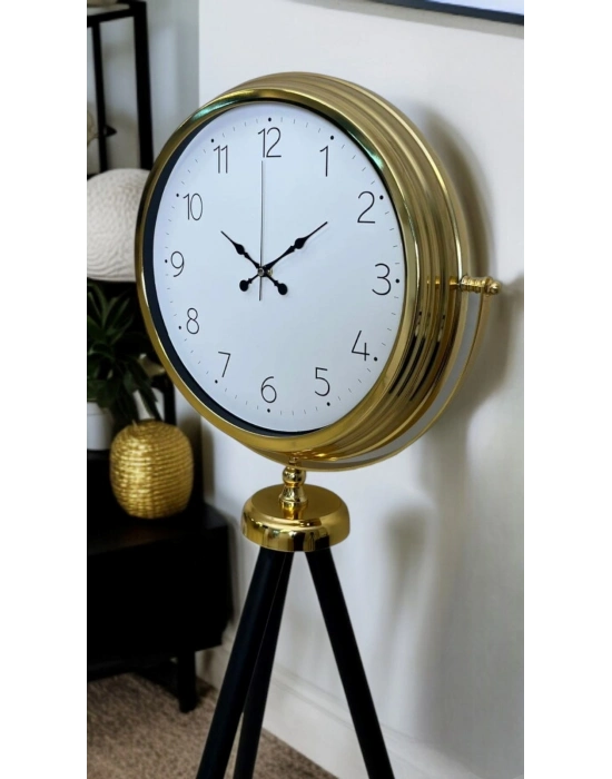 ® Gold Premium Dekoratif Tripod Ayaklı Saat