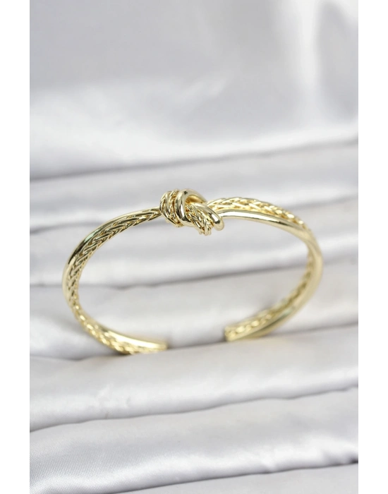 Gold Renk Düğüm Model Pirinç Kadın Bileklik