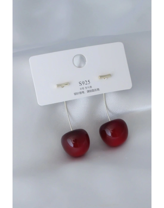 Gold Renk Kiraz Model Kadın Küpe