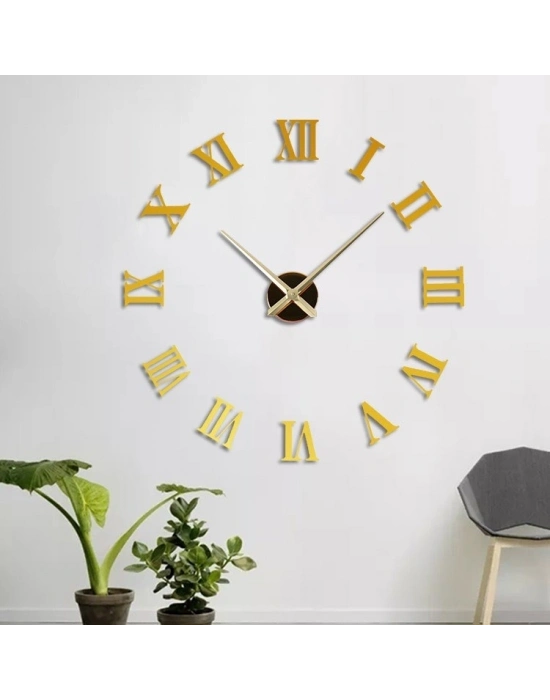 Gold Roma Rakamlı Kendin Yap Duvar Saati