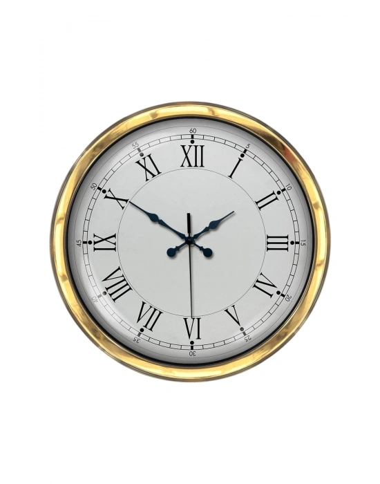 ® Gold Şık 40 Cm Metal Roma Rakamlı Duvar Saati