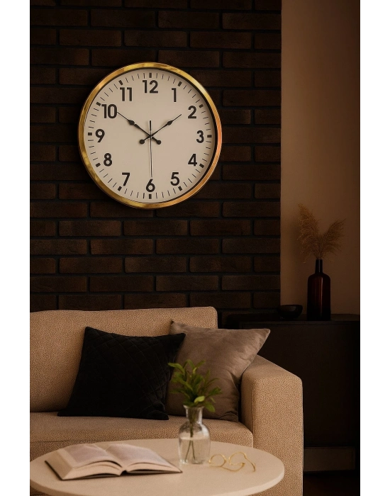 ® Gold Standart 52 Cm Metal Zarif Duvar Saati