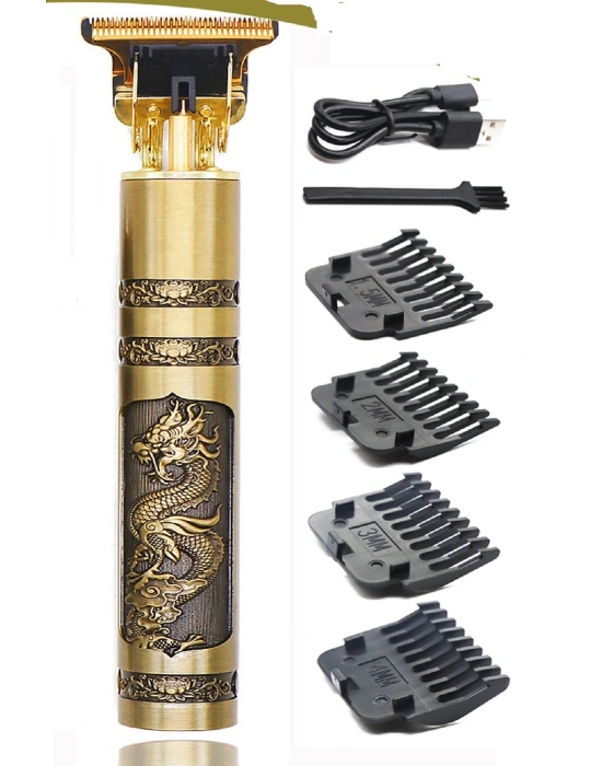 Gold Uçlu Vintage  Şarjlı Traş Makinesi Saç Sakal Ense Çizim Vucüt Kılı Tıraş Makinası