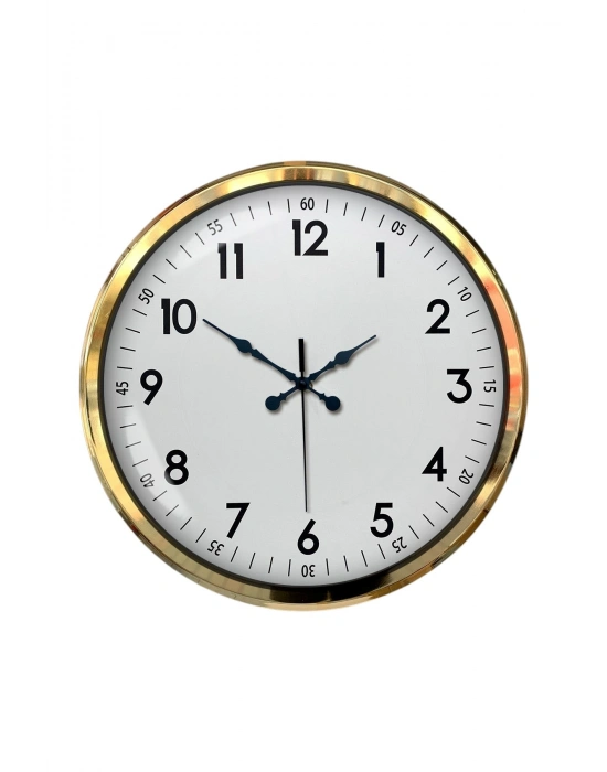 ® Gold & White Luxury Classic 52 Cm Metal Duvar Saati