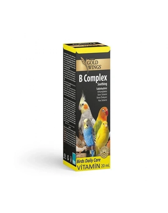 Gold Wings Premium B Complex Kuşlar için Stres Önleyici Sıvı Vitamin 20 Ml