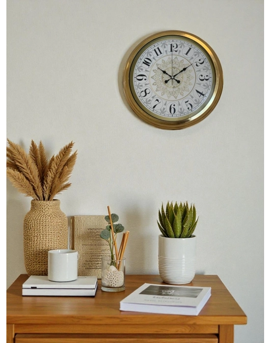 ® Gold Zarif 40 Cm Metal Duvar Saati