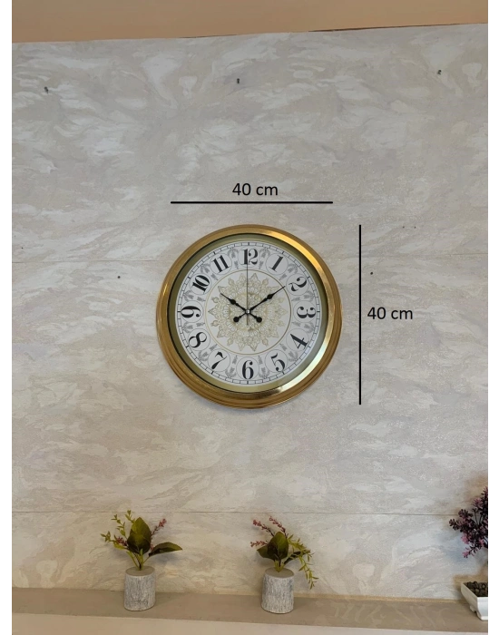 ® Gold Zarif 40 Cm Metal Duvar Saati