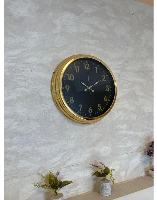® Golden Night Luxury 40 Cm Metal Duvar Saati