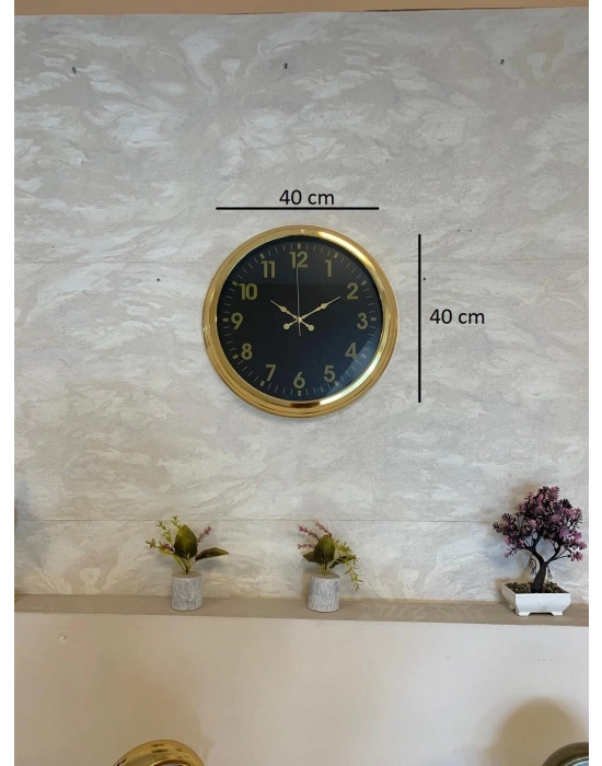 ® Golden Night Luxury 40 Cm Metal Duvar Saati
