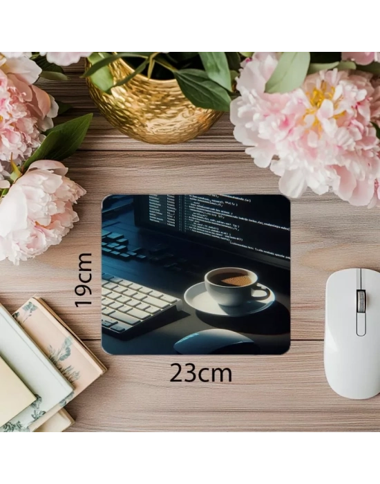 Gölge & Kod Dengesiyle Dingin Mouse Pad - 19x23 cm 2 mm Dikdörtgen İthal Baskılı Mouse Pad