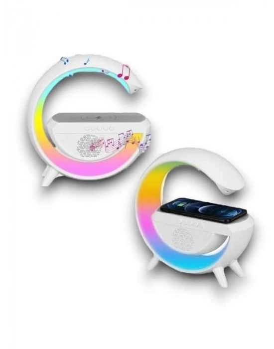 Google Dijital Kablosuz Şarj Özellikli Bluetooth Hoparlör Gece Lambası