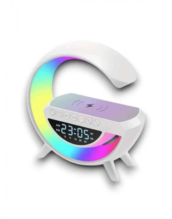Google Dijital Kablosuz Şarj Özellikli Bluetooth Hoparlör Gece Lambası