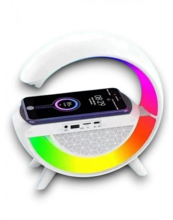 Google Dijital Kablosuz Şarj Özellikli Bluetooth Hoparlör Gece Lambası