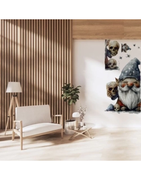 Gotik Cüce ve Kafatası Duvar Sticker Seti