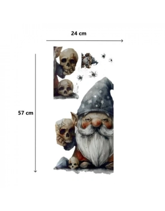 Gotik Cüce ve Kafatası Duvar Sticker Seti