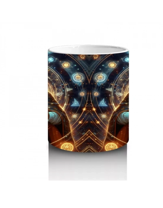 Gotik Tarzda Cam Fanuslu Işıltılı Cadılar Bayramı Baskılı Kupa Bardak