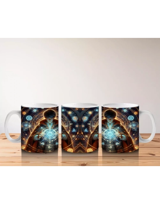 Gotik Tarzda Cam Fanuslu Işıltılı Cadılar Bayramı Baskılı Kupa Bardak