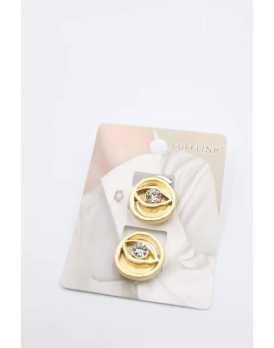 Göz Düğme Broş - Altın