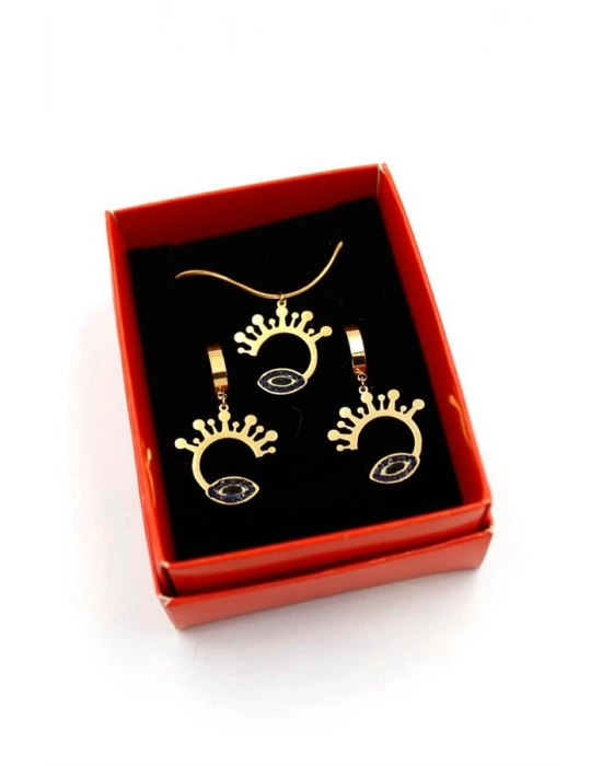 Göz Set Kolye - Altın