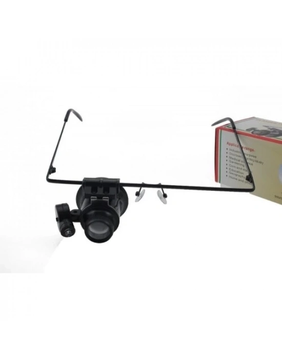 Gözlük Model 20x16mm Optik Lens Led Işık Monoküler Büyüteç