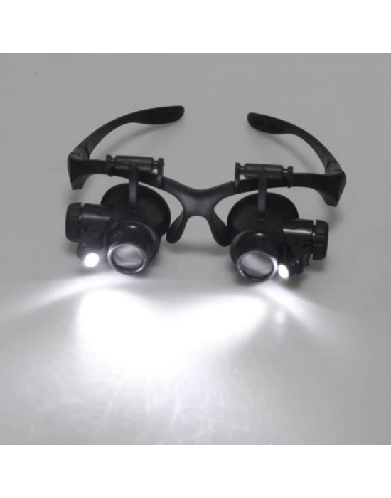 Gözlük Modeli 10x 15x 20x 25x Lens,2led Işıklı,büyüteç