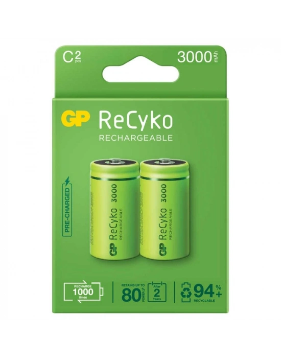 Gp Recyko 3000mah C Orta Boy Şarj Edilebilir Pil 2li Paket