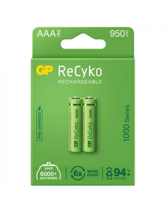 Gp Recyko 950mah Aaa Şarj Edilebilir İnce Kalem Pil 2li Paket