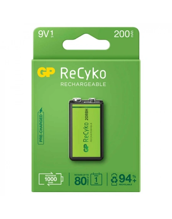 Gp Recyko 9v 200mah Şarj Edilebilir Pil
