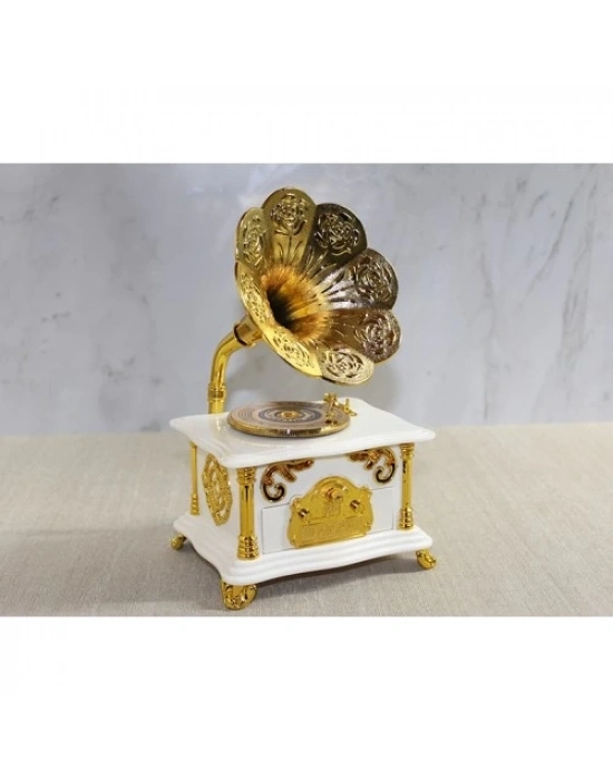 Gramofon Müzik Kutusu Beyaz