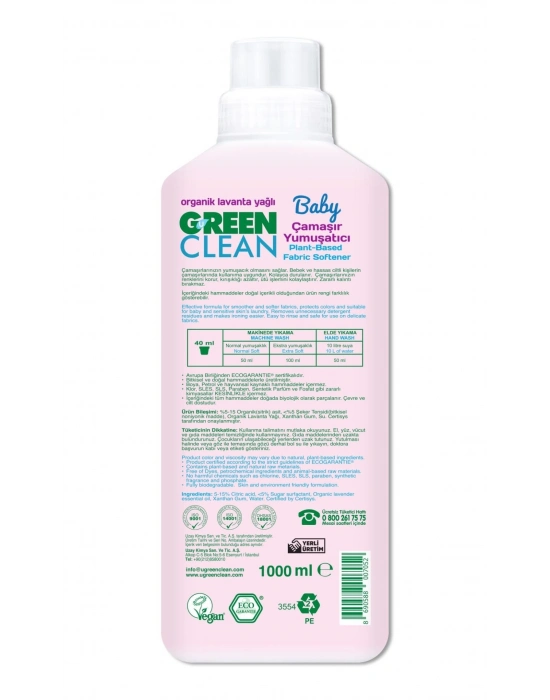 Green Clean Baby Bitkisel Çamaşır Yumuşatıcı 1000ml