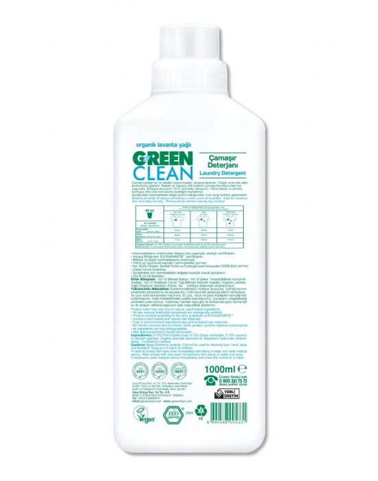 Green Clean Bitkisel Çamaşır Deterjanı 1000ml