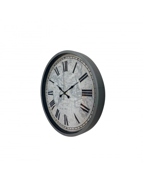 Gri 36 Cm Atlas Modern Tasarım Duvar Saati
