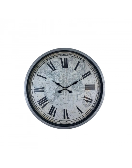 Gri 36 Cm Atlas Modern Tasarım Duvar Saati