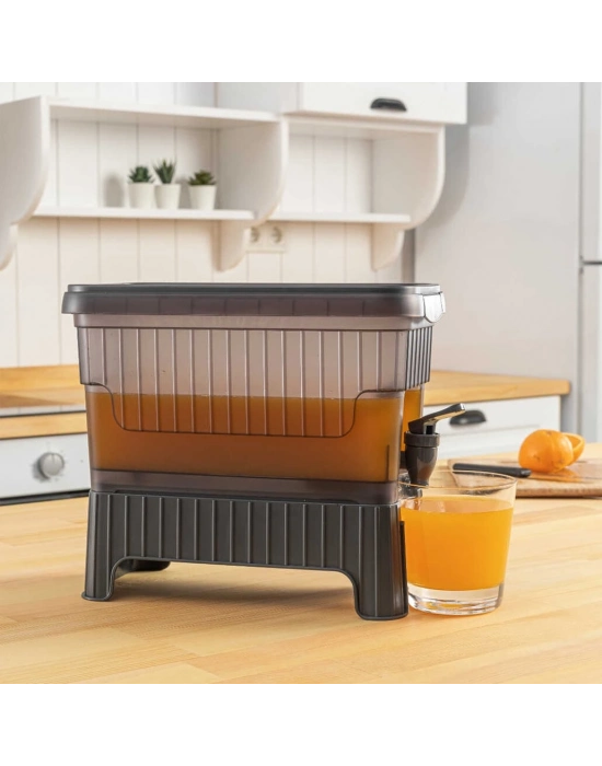 Gri Buzdolabı İçi Musluklu Ayaklı Su -limonata - İçecek Sebili Piknik Bidonu 4 Lt