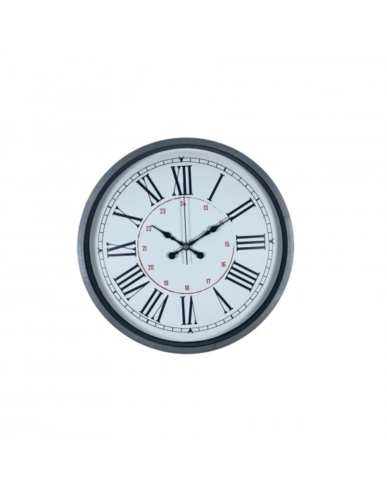 Gri Dekoratif 36 Cm Duvar Saati