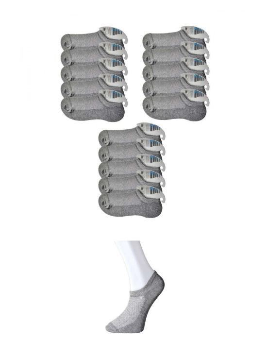 Gri Erkek Görünmez Çorap 15 çift