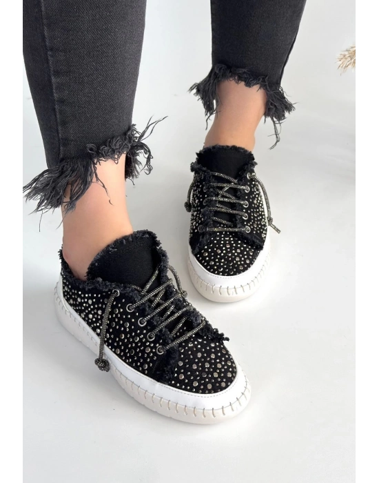 Guji Siyah Kot Bağcıklı Spor Ayakkabı