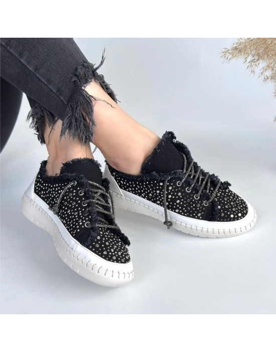 Guji Siyah Kot Bağcıklı Spor Ayakkabı