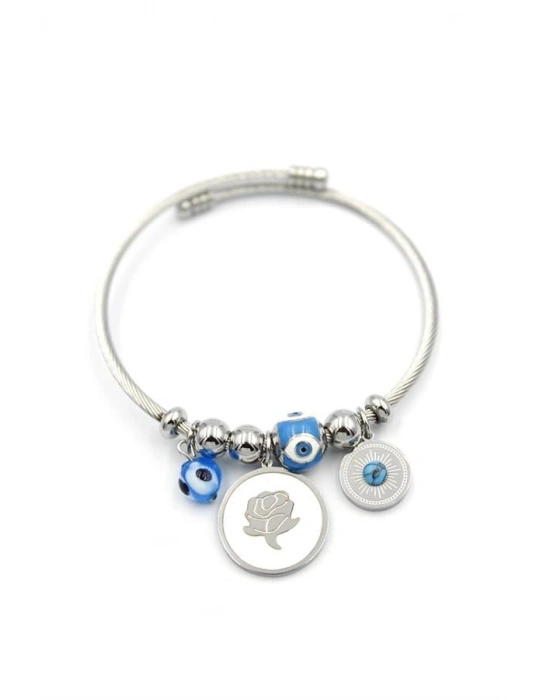 Gül Charm Bilezik - Gümüş